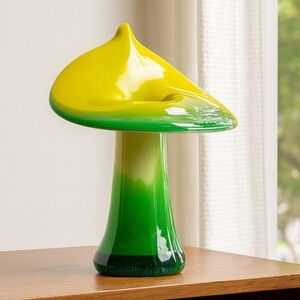 Vintage Murano Jack in the Pulpit Vase Green Yellow White Mid Century Art Glass